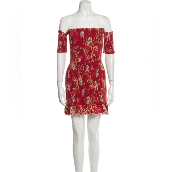 Zimmermann Corsair Smocked Flutter Dress Red Floral Size Small - Picture 8 of 10